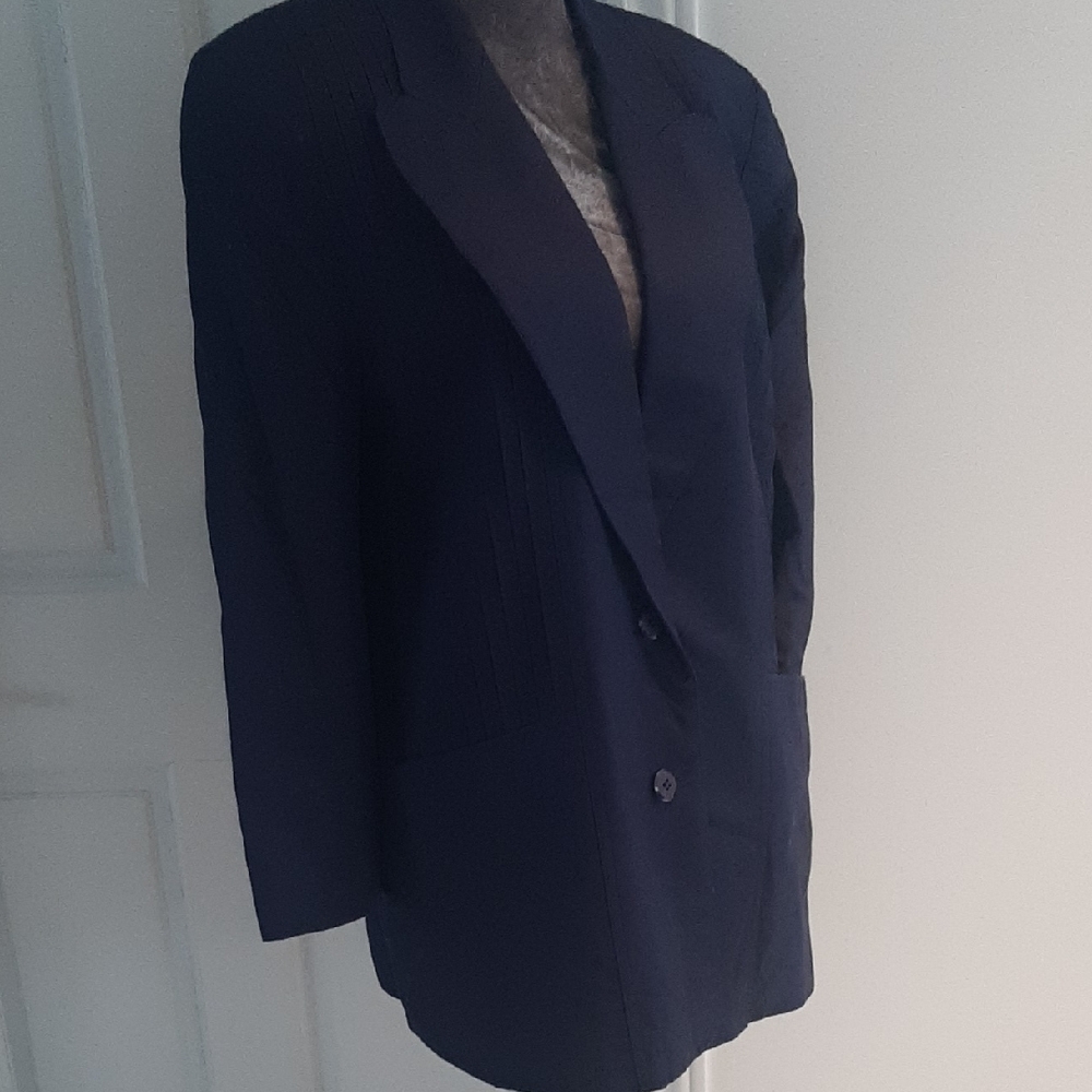 2 BDL💖VINTAGE Simon Chang NAVY➕GREEN/BROWN LINED TUNIC LENGTH JACKETS Sz 6, 8 - Picture 5 of 16